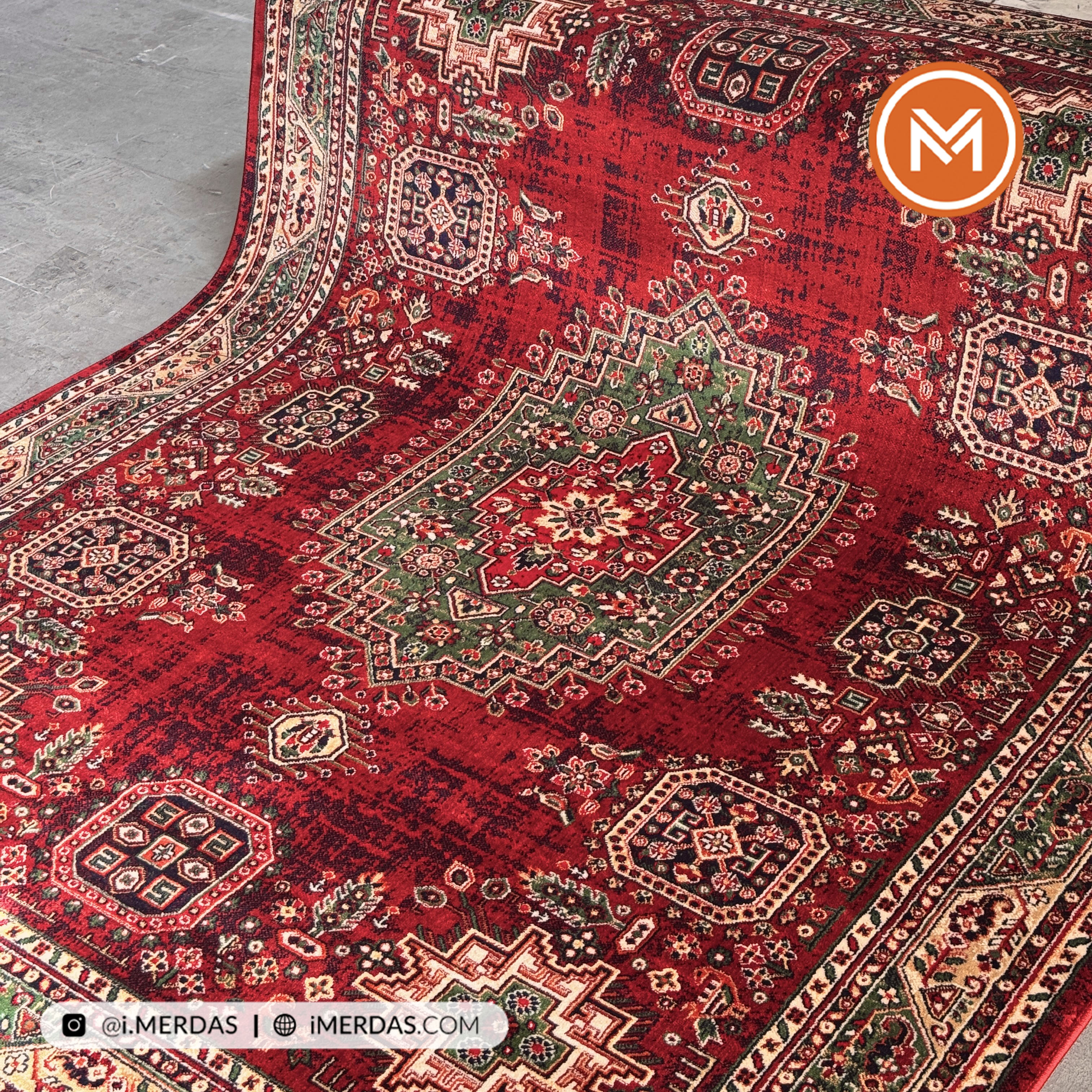 فرش گبه هرمس پلاس کد 6662 زمینه تمام رنگ